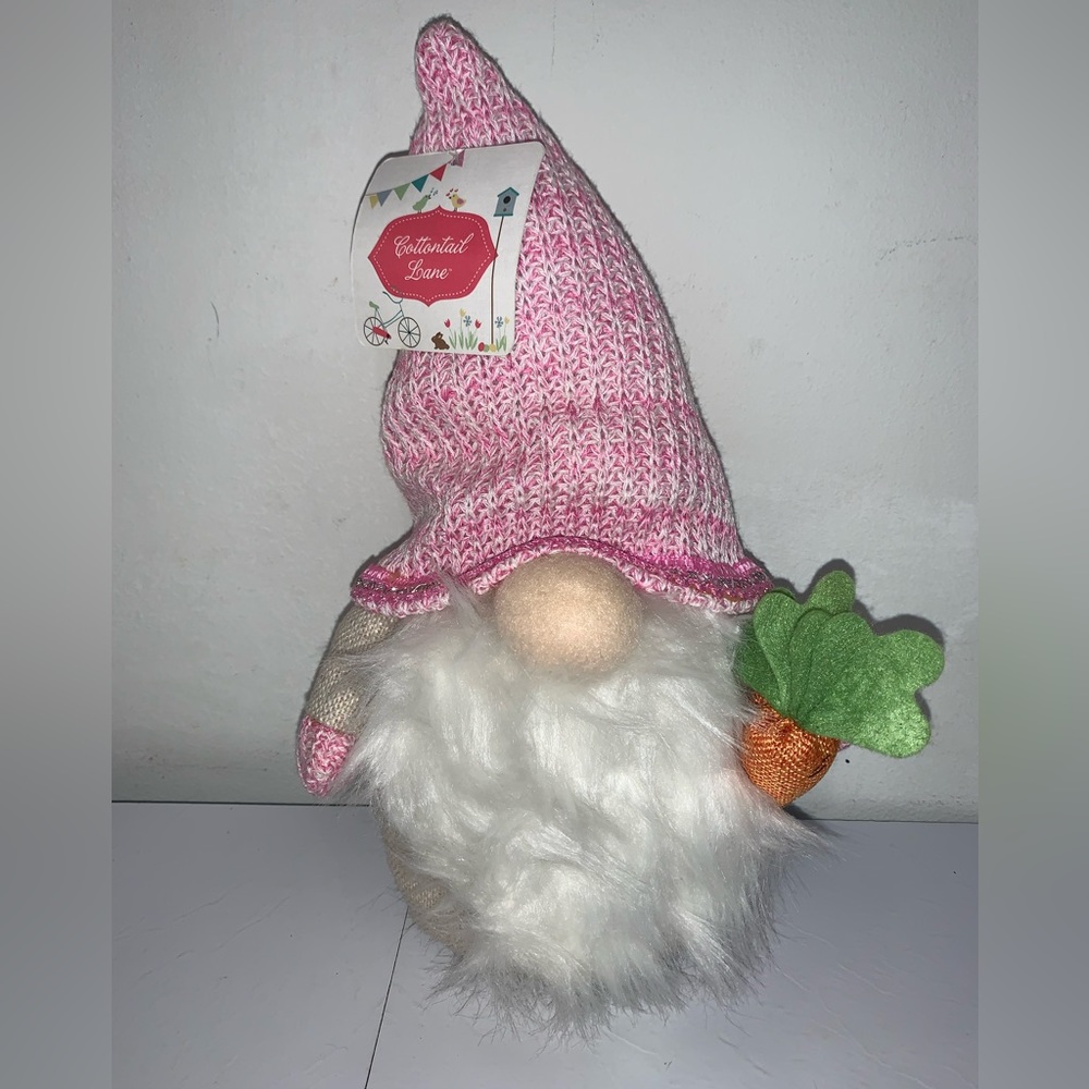13" Cottontail Lane Bunny Gnome Carrot Rae Dun Displays NEW Easter Decor